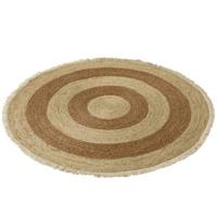 J-Line Kwastjesband mat - vloerkleed - jute - beige| bruin - L