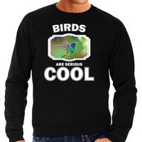 Sweater birds are serious cool zwart heren - vogels/ kolibrie vogel trui