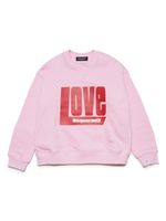 DSQUARED2 KIDS sweat en coton à slogan imprimé - Rose - thumbnail