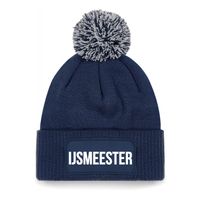 IJsmeester muts met pompon - unisex - one size - navy - thumbnail