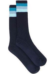 ETRO chaussettes rayées en maille nervurée - Bleu