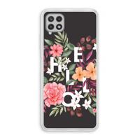 Hello in flowers: Samsung Galaxy A22 4G Transparant Hoesje - thumbnail
