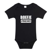 Boefje nummer cadeau baby rompertje zwart jongen/meisje Boefje nummer cadeau baby rompertje zwart jongen/meisje