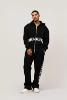 Equalité Varsity Oversized Full Zip Hoodie Heren Zwart - Maat XS - Kleur: WitZwart | Soccerfanshop