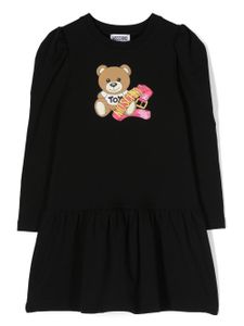 Moschino Kids robe en coton à motif Teddy Bear - Noir