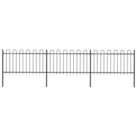Tuinhek met ringtop staal 537x100 cm zwart
