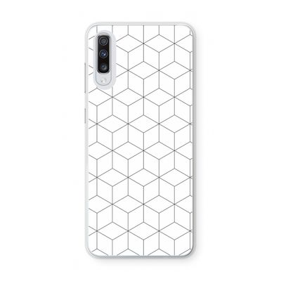 Zwart-witte kubussen: Samsung Galaxy A70 Transparant Hoesje