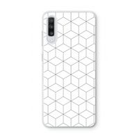 Zwart-witte kubussen: Samsung Galaxy A70 Transparant Hoesje
