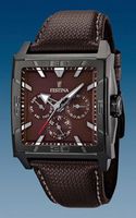 Horlogeband Festina F16569-6 Leder/Textiel Bruin