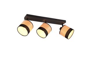 Trio 3-lichts opbouwspot Bolzano zwart met hout R81663032