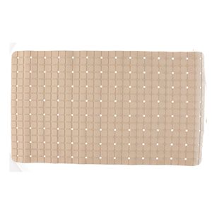 Badmat/douchemat anti-slip beige vierkant patroon 69 x 39 cm