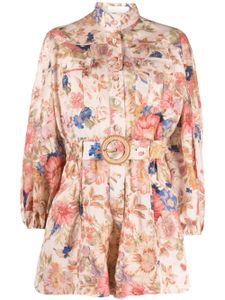 ZIMMERMANN August floral-print playsuit - Tons neutres