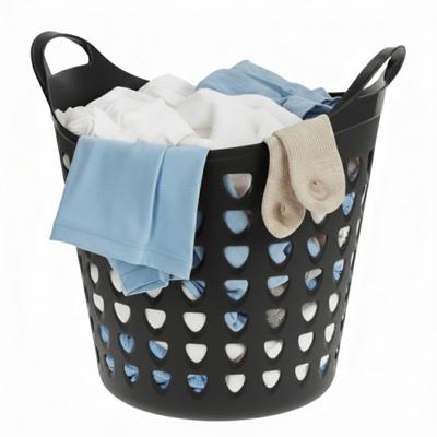 Excellent Houseware Flexibele wasmand - zwart - 26 liter - kunststof - 40 x 41 cm