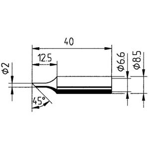 Ersa 0832FDLF Soldeerpunt Schuin Grootte soldeerpunt 2 mm Inhoud: 1 stuk(s)