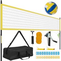 9,5 x 1 m Volleybalnet Zwembad Volleybalnet Hoogte Verstelbaar met Standaard Beachvolleybal Geel