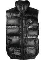 AAPE BY *A BATHING APE® gilet matelassé à logo imprimé - Noir