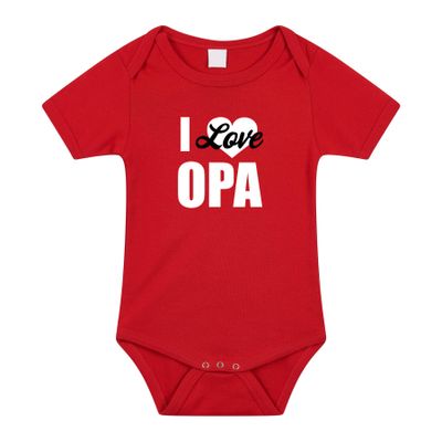 I love opa cadeau baby rompertje rood baby jongen/meisje