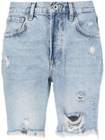 LIU JO short taille-haute en jean à effet usé - Bleu