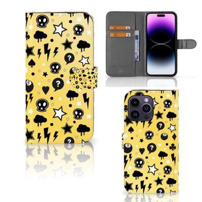 Telefoonhoesje met Naam iPhone 15 Pro Max Punk Geel Telefoonhoesje met Naam iPhone 15 Pro Max Punk Geel