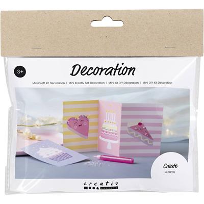 Creativ Company Mini hobbyset decoratie, taartjes, pastel roze, pastel paars, pastel geel, 1 doos