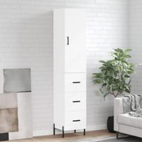 Hoge kast 34,5x34x180 cm bewerkt hout wit