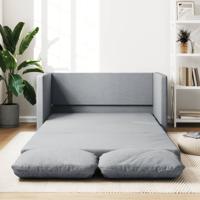 Slaapbank vloermodel 2-in-1 112x174x55 cm stof lichtgrijs