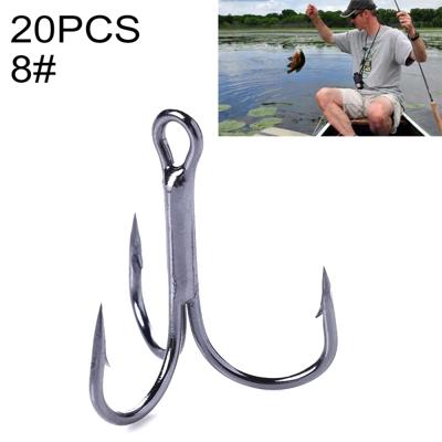 20 PC's klassieke zwarte hoge Carbon stalen visserij drie-jaw Treble haken