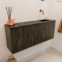 Toiletmeubel Mondiaz Joya Dlux | 100 cm | Meubelkleur Shadow | Faye wastafel Lava Wasbak Rechts | Zonder kraangat(en)