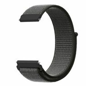 Sport Loop nylon bandje - Donkergroen met grijze band - Samsung Galaxy Watch 5 (Pro) - 40mm / 44mm / 45mm