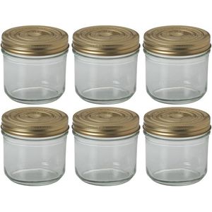 6x Luchtdichte weckpotten transparant glas 500 ml - Weckpotten