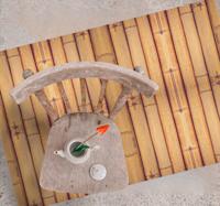 Bamboe houtstructuur vinyl vloerkleed met houteffect