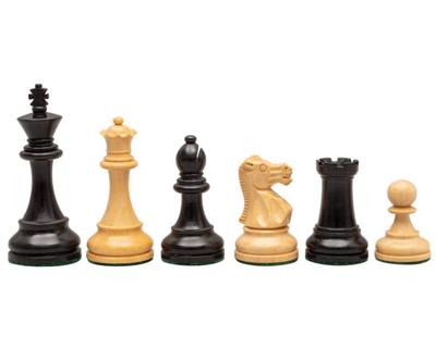 Britse gezwart houten schaakstukken 9 cm