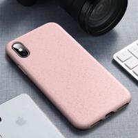 Sterren-serie schokbestendige stro materiaal + TPU beschermhoes voor iPhone XS/X (roze)