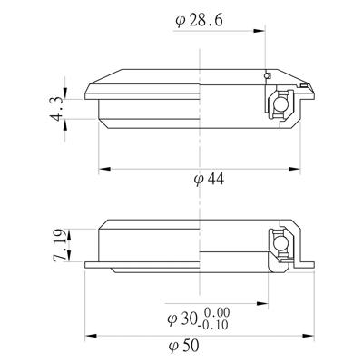 Neco balhoofdstel 1.1/8". semi geïntergreerd balhoofdstel zs44/28.6 zs44/30. a-head.