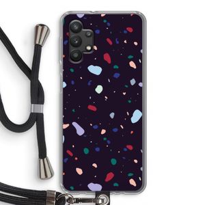 Dark Rounded Terrazzo: Samsung Galaxy A32 5G Transparant Hoesje met koord