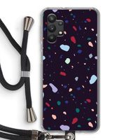 Dark Rounded Terrazzo: Samsung Galaxy A32 5G Transparant Hoesje met koord