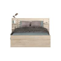 Leen Bakker - Bed Evi - Eikenkleur - 140x200 Cm - Spaanplaat - Beige - 216.8x202.8x98.2 Cm
