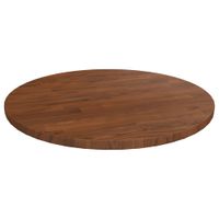 Tafelblad rond 40x1,5 cm bewerkt massief eikenhout donkerbruin