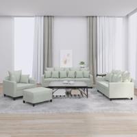 4-delige Loungeset met kussens fluweel lichtgrijs 4-delige Loungeset met kussens fluweel lichtgrijs