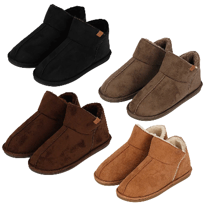 Apollo Pantoffels Heren Boots Suede Zwart-41/42