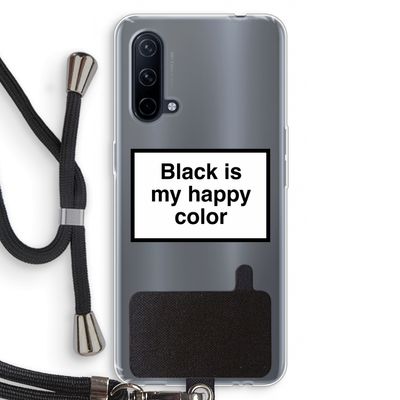 Black is my happy color: OnePlus Nord CE 5G Transparant Hoesje met koord