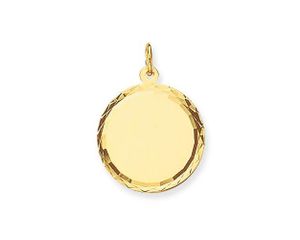 Glow 242.0029.14 Graveerplaatje rond geelgoud 14 mm