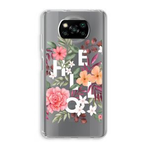 Hello in flowers: Xiaomi Poco X3 Pro Transparant Hoesje