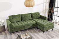 Retro hoekbank STOCKHOLM 220cm Groen corduroy stof Spring Core 3-zits - 44152