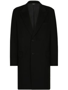 Dolce & Gabbana manteau en laine à simple boutonnage - Noir