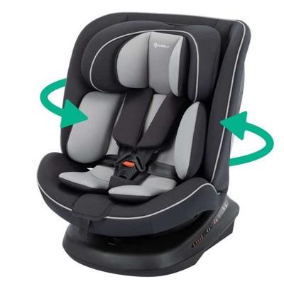 SAFETY 1ST Cosmo I-Safe I-Size autostoel, Van 0 tot 12 jaar, 40 - 150 cm, Eenvoudige installatie met de gordel, 360° draaibaar, Zwart