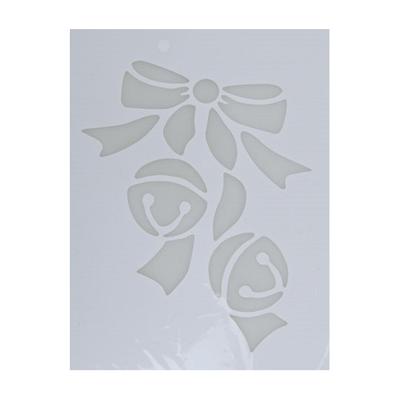 Kerst raamsjabloon kerstbelletjes - wit - 35 cm - raamdecoratie - kerstversiering