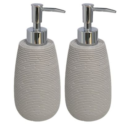 Set van 3x stuks zeeppompjes/zeepdispensers grijs kunststof 19 cm