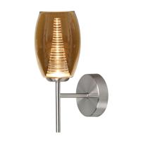Highlight WandlampNebula nikkel met amber glas - W3433.28