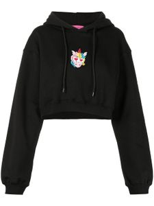 IRENEISGOOD hoodie crop à détail de patch - Noir